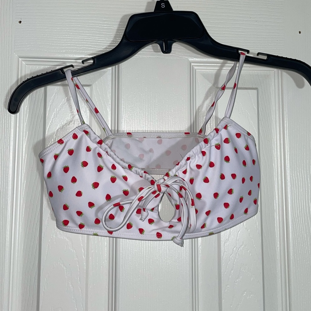 Strawberry print bikini top